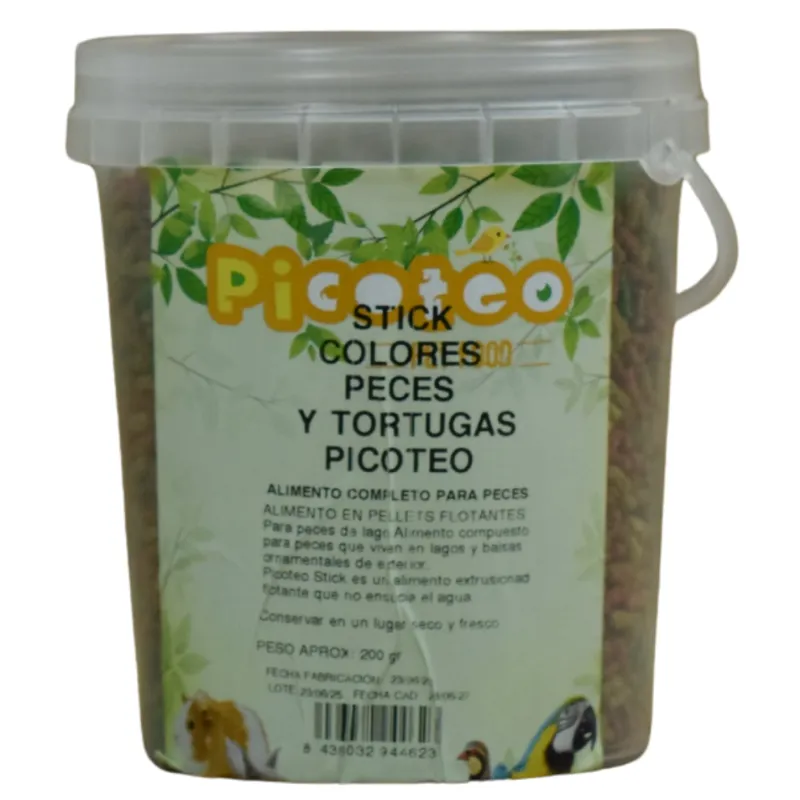 STICKS COLORES PECES Y TORTUGAS PICOTEO 200 GRS