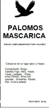 PIENSO PALOMOS MASCARICA 25 KG.