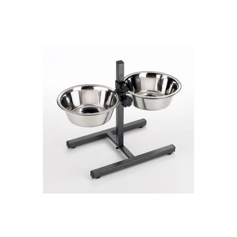 SOPORTE AJUSTABLE CON  2 COMEDEROS  25cm/2800ml