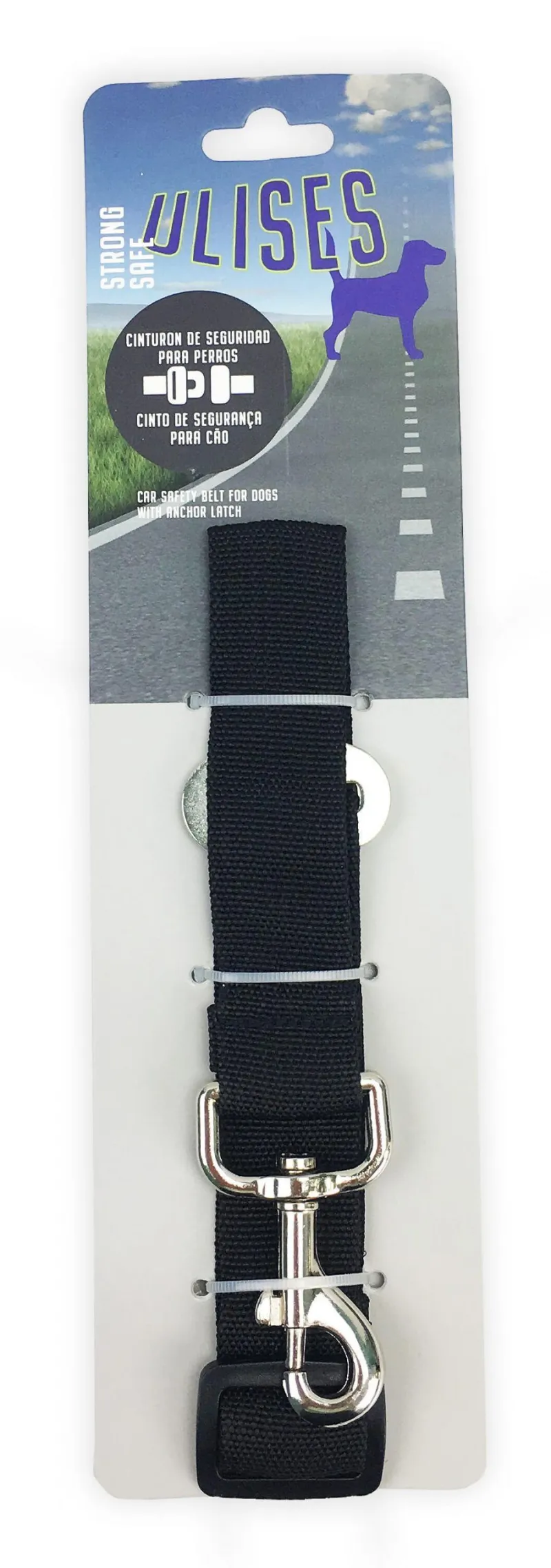 CINTURON DE SEGURIDAD REGULABLE EN NYLON NEGRO