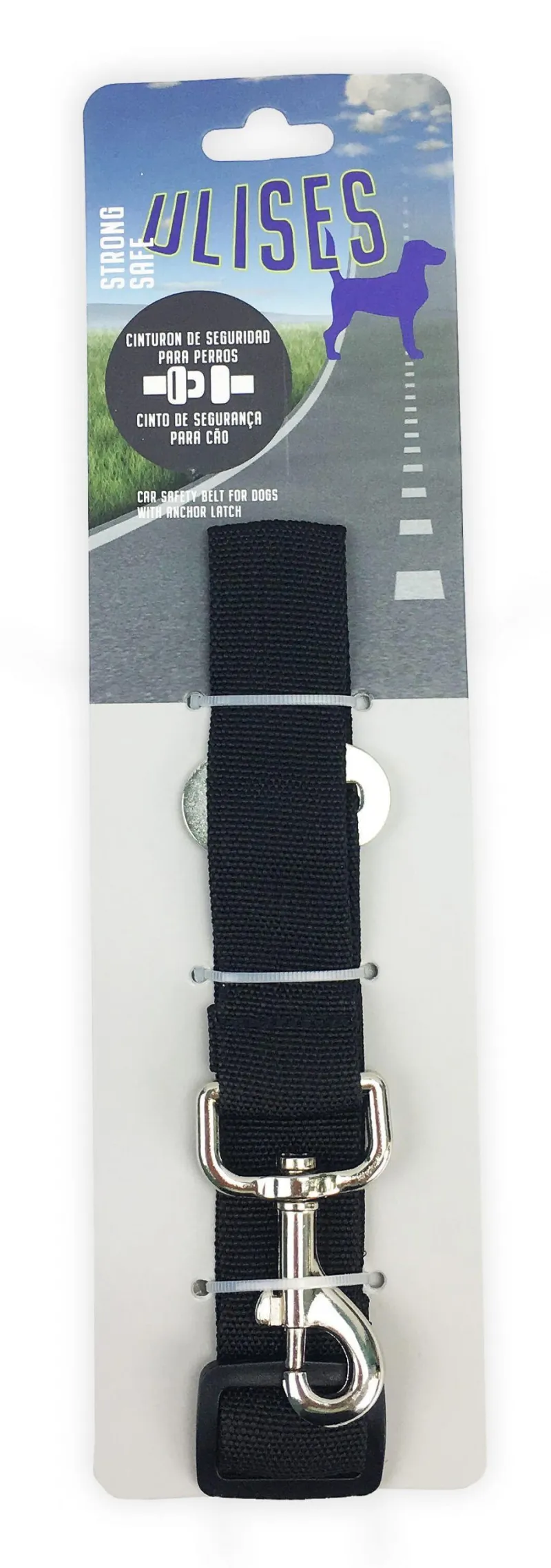CINTURON DE SEGURIDAD REGULABLE EN NYLON NEGRO