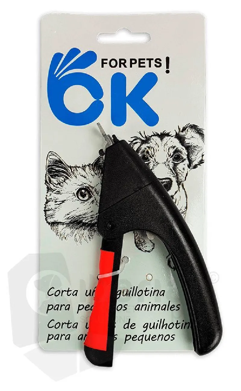 CORTA UÑAS GUILLOTINA PARA PERROS PEQUEÑOS Y GATOS Y ROEDORES 8x14 CM