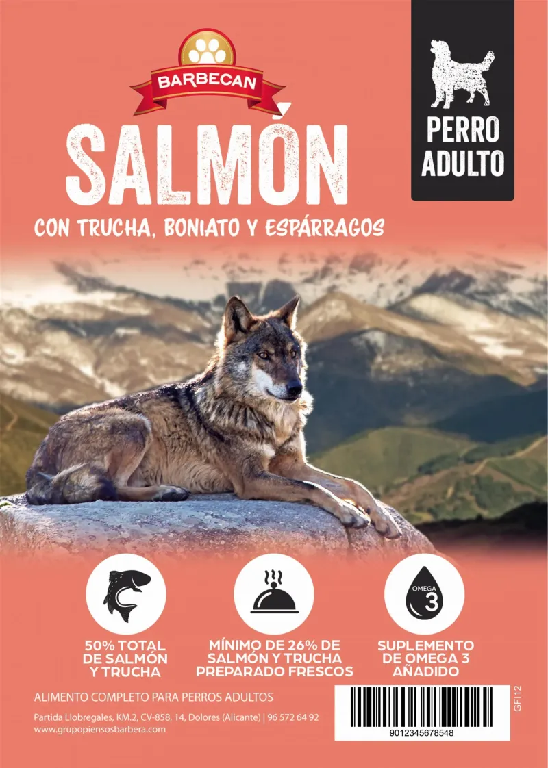 Barbecan Salmon con trucha boniato y esparragos - 2 Kg