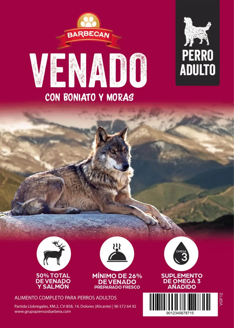 Barbecan Venado con boniato y moras - 2 Kg