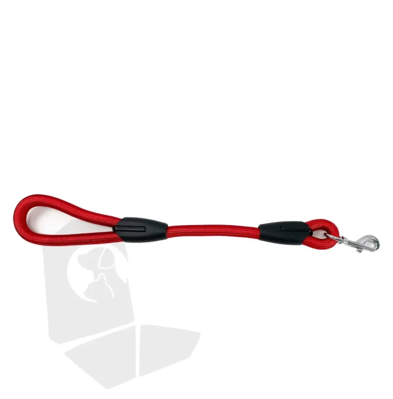 CORREA REDONDA EN NYLON ROJO MOSQUETON 15X50 CM