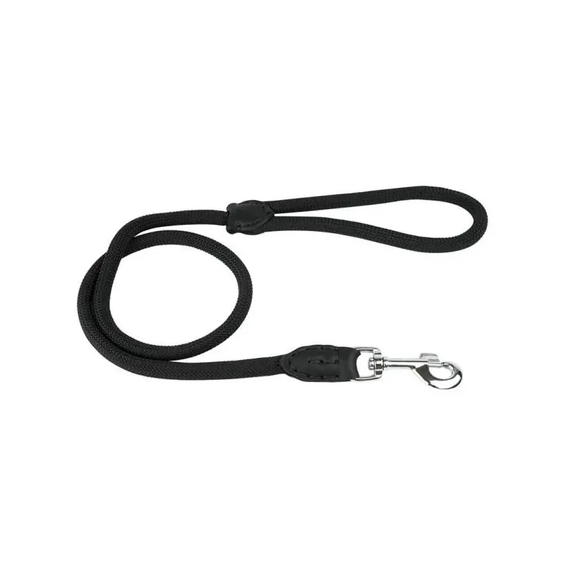 CORREA REDONDA EN NYLON NEGRO MOSQUETON 1X20 CM