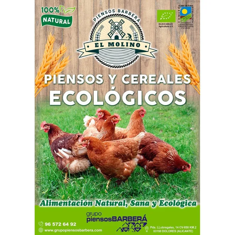 Pienso pollos engorde migajas ecologico 20 Kg